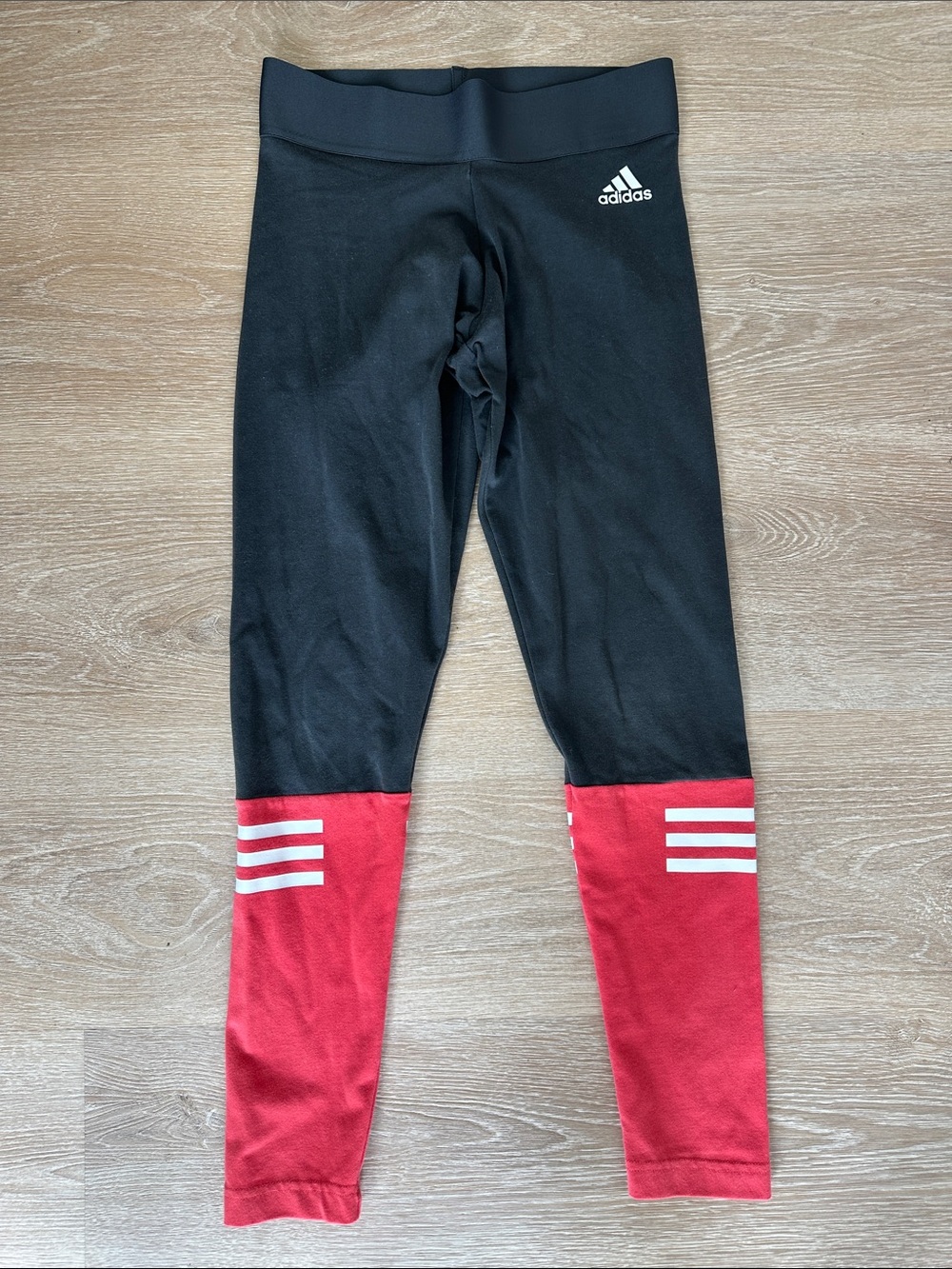 Adidas Gray Peach Colorblock Leggings Womens Small Athletic Workout Pants